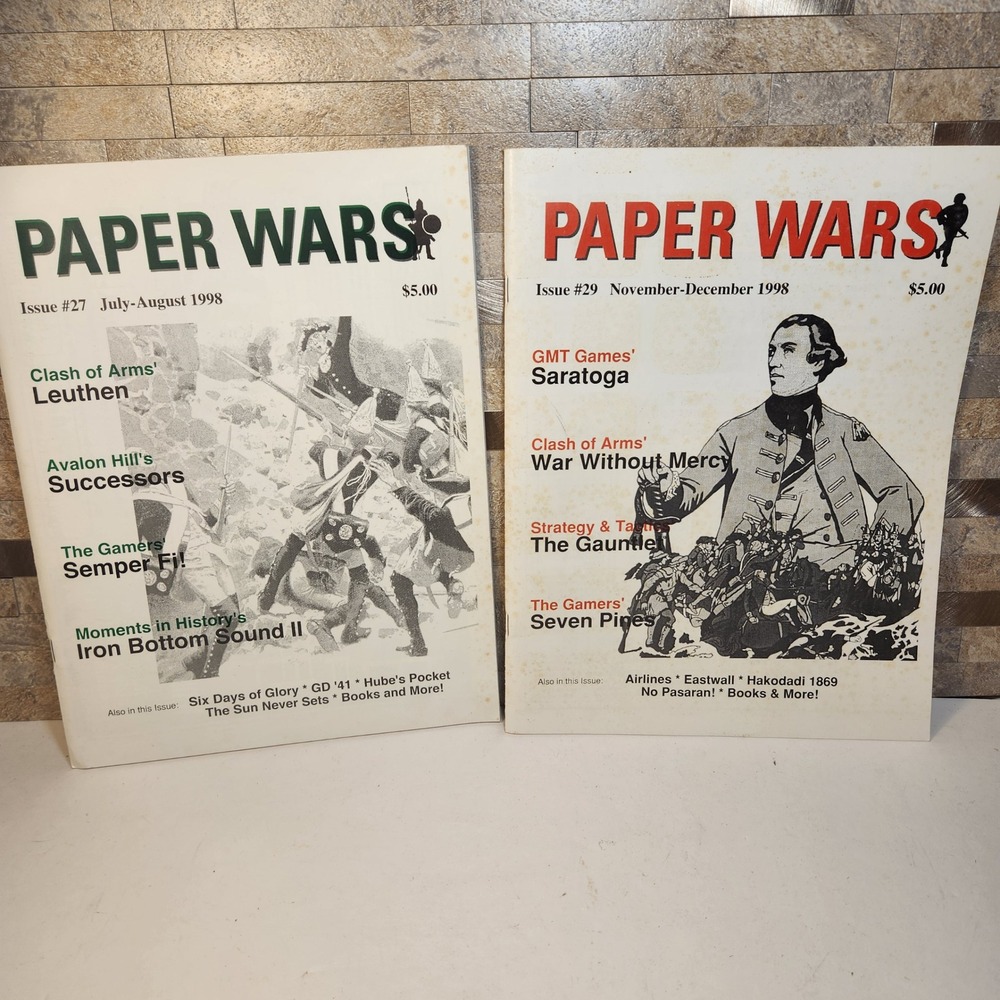 Paper Wars Magazine‎ Issues 27 & 29 1998 Wargaming Saratoga Successors Leuthen